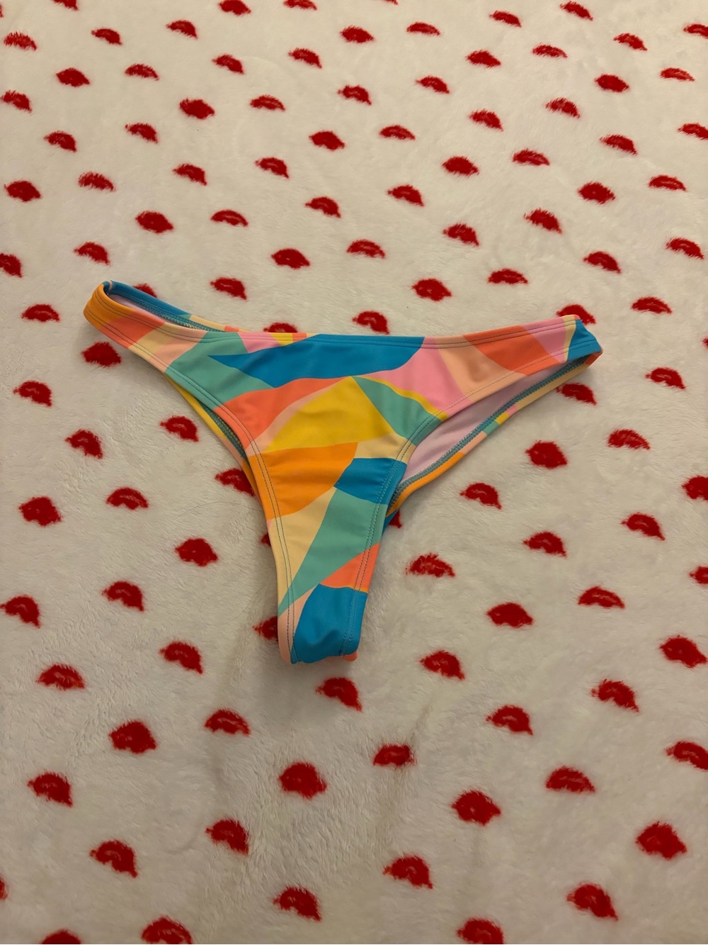 wild fable Multicolor Abstract Print Bikini Bottoms - Blue, Yellow, Pink, Orange